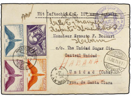 CUBA. 1929 (26-VII). SUIZA A SANTA CLARA (Cuba) Con Franqueo Suizo De 40 Cts., 65 Cts., 75 Cts. Y 1 Fr. Circulada Por GR - Altri & Non Classificati