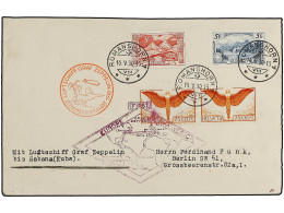 CUBA. 1930 (16-V). SUIZA A ALEMANIA Vía LA HABANA. Circulada Con Sellos De 75 Cts. Y 3 Fr. Y 5 Fr. Por GRAF ZEPPELIN Env - Otros & Sin Clasificación