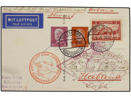 CUBA. 1930 (19-5). ALEMANIA A LA HABANA. Circulada Con Sellos Alemanes De 40 Pf., 60 Pf. Y 30 Mk. Por GRAF ZEPPELIN, Env - Andere & Zonder Classificatie