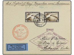 CUBA. 1930 (19-5). ALEMANIA A HABANA. Circulada Con Dos Sellos Alemanes De 4 Mk. Castaño 'Sudamerika Fahrt' Por GRAF ZEP - Sonstige & Ohne Zuordnung