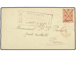 REPUBLICA DOMINICANA. 1891. SANTO DOMINGO A FRANCIA. Entero Postal De 40 Ctvos. S. 10 Ctvos. Rosa, Circulado Por Correo  - Other & Unclassified