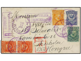 REPUBLICA DOMINICANA. 1892. PUERTO PLATA A HUNGRÍA. Sobre De 5 Ctvos. Azul Con Franqueo Adicional De 1 Ctvo. Verde, 2 Ct - Autres & Non Classés