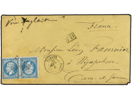 EGIPTO. 1866. FRENCH POST OFFICES. Envelope With Full Content To FRANCE Written On Board The French War Ship 'Anlichi' O - Autres & Non Classés
