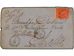 EGIPTO. 1878. ALEXANDRIA To MALTA. 1 Piastre Red, Arrival Cds On Front. Scarce Destination. - Other & Unclassified