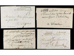 FRANCIA. 1690-92. 4 Covers With Handwritten Marks Of COMPIEGE, AMIENS, ST. QUENTIN, BEAUMAIS. - Other & Unclassified