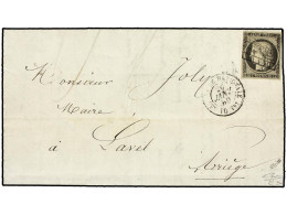 FRANCIA. 1850. PARÍS A LAVEL. 20 Cts. Negro. Mat. PARRILLA Y Fechador ASSEMBLÉE NATIONALE / POSTES. F. Gálvez Y Goebel.  - Otros & Sin Clasificación