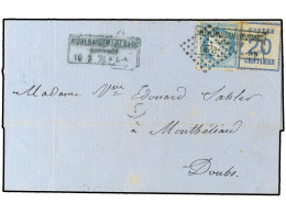 FRANCIA: OCUPACION ALEMANA: ALSACIA-LORENA. 1871. Letter Sheet Used To MONTBELIARE Franked By France 20 C. Tied By '420' - Other & Unclassified