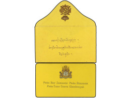 CAMBOYA. 1910. Royal Envelope With Invitation Card From Somdach Prea Norodom, The King Of Cambodia With Large Embossed S - Other & Unclassified