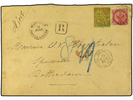 GUADALUPE. 1885 (April 10). Registered Cover To Rotterdam Franked By General Issues 1859-65 Eagle 80c. Carmine And Duboi - Andere & Zonder Classificatie