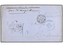 GUINEA FRANCESA. 1859. RIO PONGO To FRANCE. Entiere Letter Send By British Ship Via Senegal, Blue GOREE/* Datestamps On  - Sonstige & Ohne Zuordnung