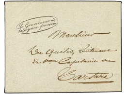 GUAYANA FRANCESA. 1851 (april 4). Official Cover And Printed Headed Contents Locally Used To A Ship's Captain In CAYENNE - Autres & Non Classés