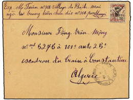 INDOCHINA. 1920. Envelope (vertical Fold) Written From Bach-Mai Village Addressed To ALGERIA, North Africa Bearon Tchong - Other & Unclassified