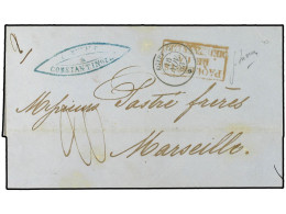 LEVANTE: CORREO FRANCES. 1853. CONSTANTINOPLA A MARSELLA. Fechador Del Paquebot EGYPTUS/* (Salles 772). MUY RARO. - Other & Unclassified