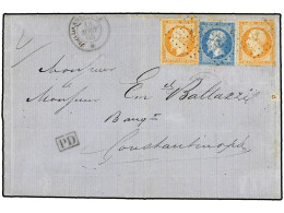 LEVANTE: CORREO FRANCES. 1865 (26 Agosto). ZILÉ (Zileh, Al Sur De Samsoun, Turquía) A CONSTANTINOPLA Circulado Con Sello - Other & Unclassified