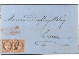 LEVANTE: CORREO FRANCES. 1876. Cover From CONSTANTINOPLE, Franked With Pair 10c Ceres And Sent To FRANCE Aboard The Lign - Autres & Non Classés