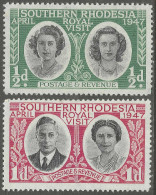 Southern Rhodesia. 1947 Royal Visit. MH Complete Set. SG 62-63 - Southern Rhodesia (...-1964)