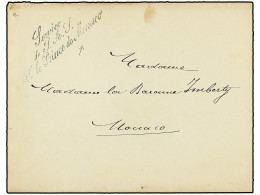 MONACO. (1870 CA.). Sobre Sin Fechar Circulado En MÓNACO. Marca De Franquicia SERVICE/DE S.A.S./MGR. LE PRINCE DE MONACO - Autres & Non Classés