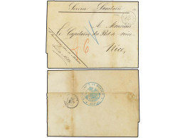 MONACO. 1876 (May 21). Folded Entire Letter To 'Le Capitaine Du Port De Nice' Endorsed At Top 'Service Sanitaire' Sent B - Autres & Non Classés