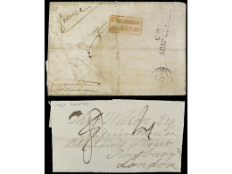 TAHITI. 1837-1844. 2 Covers With Text From RAIATE And PAPETE To London And France. - Otros & Sin Clasificación