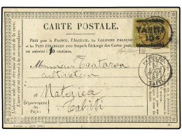 TAHITI. 1884 (Aug 5). Formula Card, Slight Vertical Bend, Used To Matirea, Tahiti Franked By 1884 Surcharged 'Tahiti/10c - Other & Unclassified