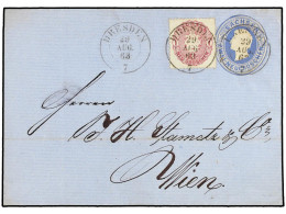 ALEMANIA ANTIGUOS ESTADOS: SAJONIA. 1863 (Aug 29). Cover To VIENNA Franked By Unusual Usage Of 1863 1ngr. Rose Red And P - Autres & Non Classés