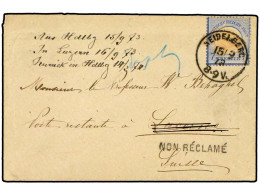 ALEMANIA. 1873 (Sept 15). Cover To Lucerne, Switzerland Franked By 1872 Large Shield 7 Kr. Blue Tied By Neat Heidelberg  - Sonstige & Ohne Zuordnung