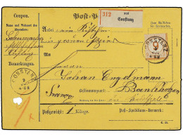 ALEMANIA. 1874-75. Registered Parcel Receipt Coupon For 1 Kilogramme Packet, Bearing 1874 9kr. On 9kr. Brown Tied By 'Co - Otros & Sin Clasificación