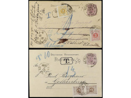 ALEMANIA. 1883-89. 2 Card With Sweden Postage Due Stamps. - Autres & Non Classés