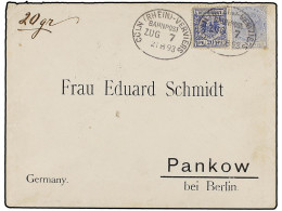 COLONIAS ALEMANAS. 1893 (Jul). CAMEROON. CAMEROON To GERMANY, Bearing Lagos Stamp, 2 1/2 D. Ultramarine In Combination W - Sonstige & Ohne Zuordnung