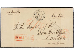 GRAN BRETAÑA. 1863. BATAVIA (Netherland Indies) To LONDON. Entire Letter With BATAVIA FRANCO Datestamp And Red INDIA PAI - Altri & Non Classificati