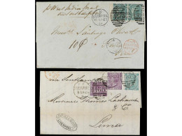 GRAN BRETAÑA. 1867-69. 2 Covers To PERU. - Otros & Sin Clasificación