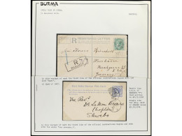 BIRMANIA. 1897-1906. COLLECTION Of 35 Covers/card (one Fault) All With INDIA QV Frankings Tied By Fine 'Bridge-type'. Ex - Autres & Non Classés