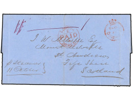 DOMINICA. 1867 (29 Oct.). DOMINICA A ESCOCIA. Marca PAID/AT/DOMINICA Y Tarifa Manuscrita '1/-'. - Otros & Sin Clasificación