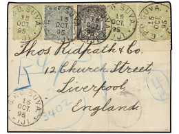 FIJI. 1895 (Oct. 15th). Small, Attractive Envelope Registered From SUVA To LIVERPOOL Bearing 1/2d. Slate-grey, 1d. Black - Altri & Non Classificati