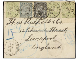 FIJI. 1895 (Oct. 15th). Small, Attractive Envelope Registered From SUVA To LIVERPOOL Bearing 1/2d. Slate-grey, 1d. Black - Autres & Non Classés