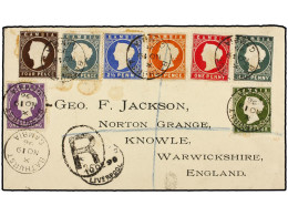 GAMBIA. 1896. BATHURST To ENGLAND. Complete Set On Registered Cover. Fine And RARE. Arrival On Back. SG.21/35. - Sonstige & Ohne Zuordnung