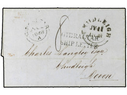 GIBRALTAR. 1848 (July 2). Entire Letter To Chudleigh, Devon Carried On The 'Euxine' Under Captain Wilson, With Gibraltar - Otros & Sin Clasificación