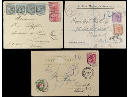 GIBRALTAR. 1897-1902. 5 Covers With Diverse Frankings, Two Of Them With Postage Due Stamps. - Altri & Non Classificati