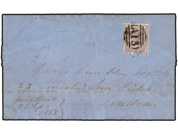 GRANADA. 1858 (Sept 25). Entire Letter To LONDON Franked By Great Britain 1856 6 D. Lilac Tied By Bold Strike Of A15 Gre - Altri & Non Classificati