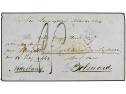 HONG KONG. 1863. Cover With Manuscript Endorsement On Front From HONG KONG, Struck On Reverse With HONG KONG Single Ring - Sonstige & Ohne Zuordnung