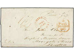 JAMAICA. 1845 (May 20). Long Entire Letter Written From MT. HERMAN (Jamaica) To FERNANDO POO, Struck On Reverse With ROD - Andere & Zonder Classificatie