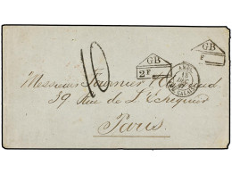 JAMAICA. 1867. Cover To PARIS Sent Unpaid Struck On Reverse With KINGSTON / JAMAICA Cds Of Despatch; Sent Via London Whe - Sonstige & Ohne Zuordnung