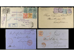 JAMAICA. 1868-1917. Lot Of 4 Covers With Diverse Frankings. - Autres & Non Classés