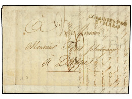 MAURICIO. 1817 (December 28). SAVANNE. ILE MAURICE To DIEPPE. Entire Letter With COLONIES PAR/ST. MALO Entry Mark (salle - Other & Unclassified