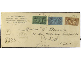 NUEVAS HEBRIDAS. 1929 (Dec 27). Registered Cover From Port Vila To Lille, France Franked By French New Hebrides 25c. And - Altri & Non Classificati