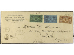 NUEVAS HEBRIDAS. 1929 (Dec 27). Registered Cover From Port Vila To Lille, France Franked By French New Hebrides 25c. And - Sonstige & Ohne Zuordnung