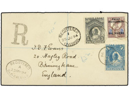 NIGERIA. 1894 (23 May). Envelope Registered To BIRMINGHAM, Bearing 1892 5 D. Dull Purple And Blue And 1894 (Jan.) 1 D. P - Other & Unclassified