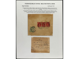 STRAITS SETTLEMENTS. 1900-1940. MALAYA. Collection On 42 Covers With POSTAGE DUE Mark And Stamps. - Other & Unclassified