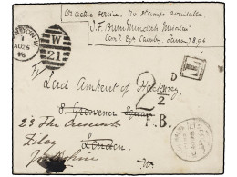 SUDAN. 1896 (August 7). DONGOLA CAMPAIGN. SARRAS (Sudan) To LONDON. Officer's Envelope With Full Content Addressed To Lo - Sonstige & Ohne Zuordnung