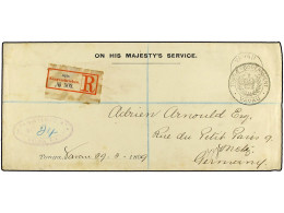 TONGA. 1899. VAVAU A ALEMANIA. Sobre Del Servicio Oficial, Marca TONGA GOVERNMENT/VAVAU. Marca Ovalada De CERTIFICADO Y  - Autres & Non Classés